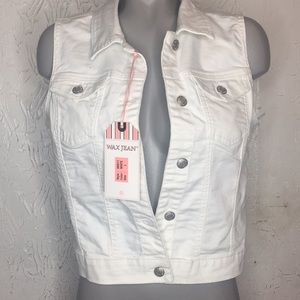 White jean vest